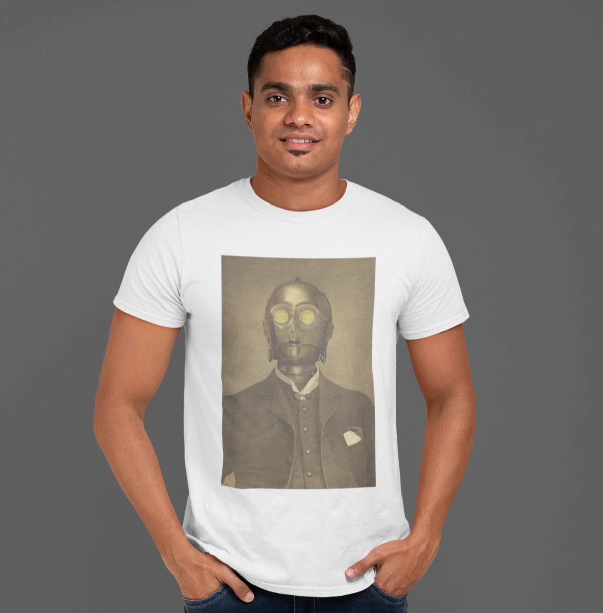 Men's Short Sleeve T-Shirt White, C3PO