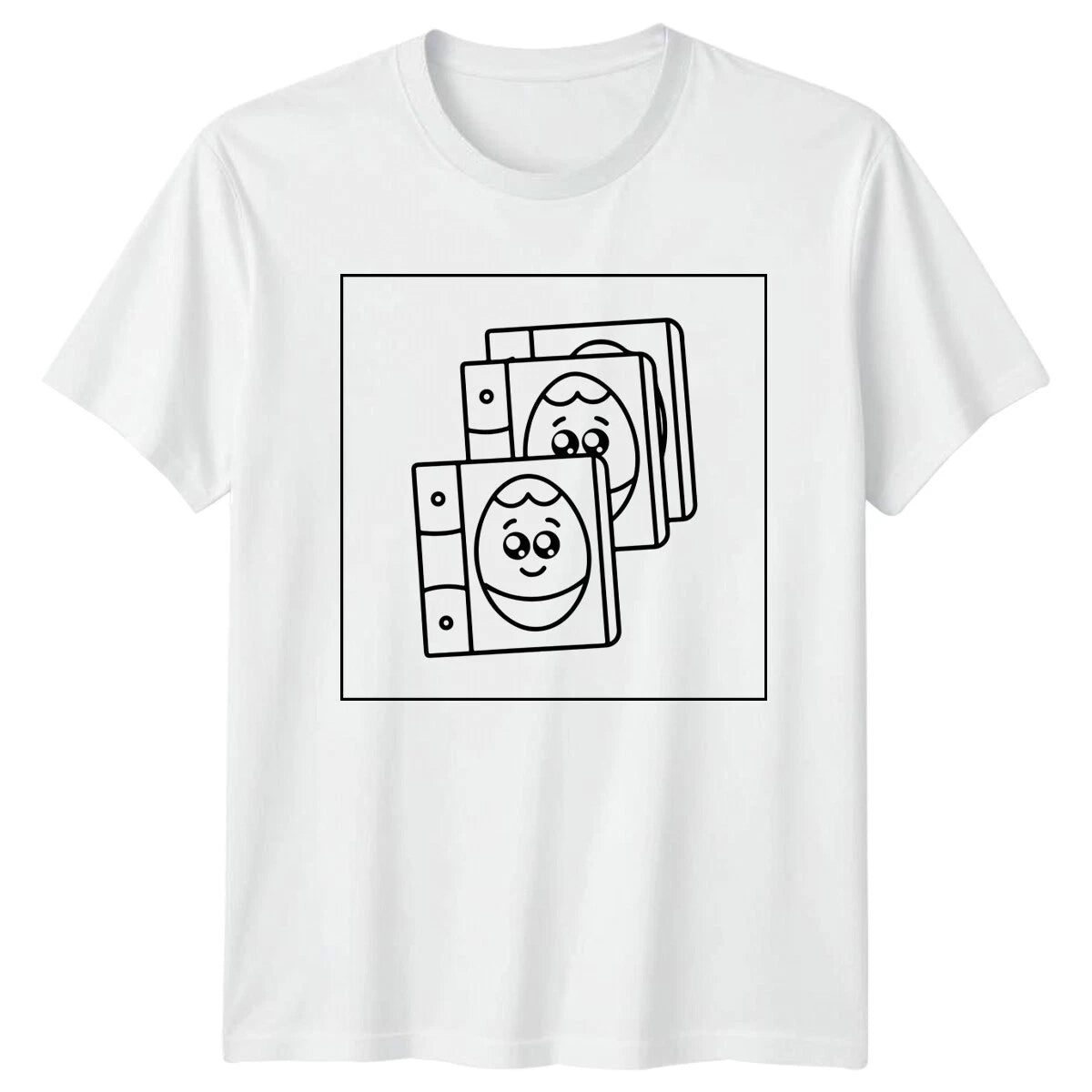 Cute Easter Egg Books Mens T-Shirt Ladies Tee Graphic Unisex Top