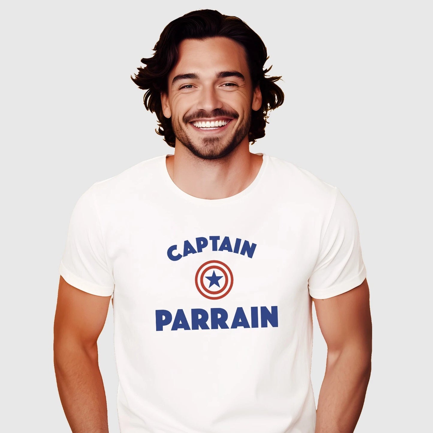 Men's Short Sleeve T-Shirt White, CAPTAIN PARRAIN