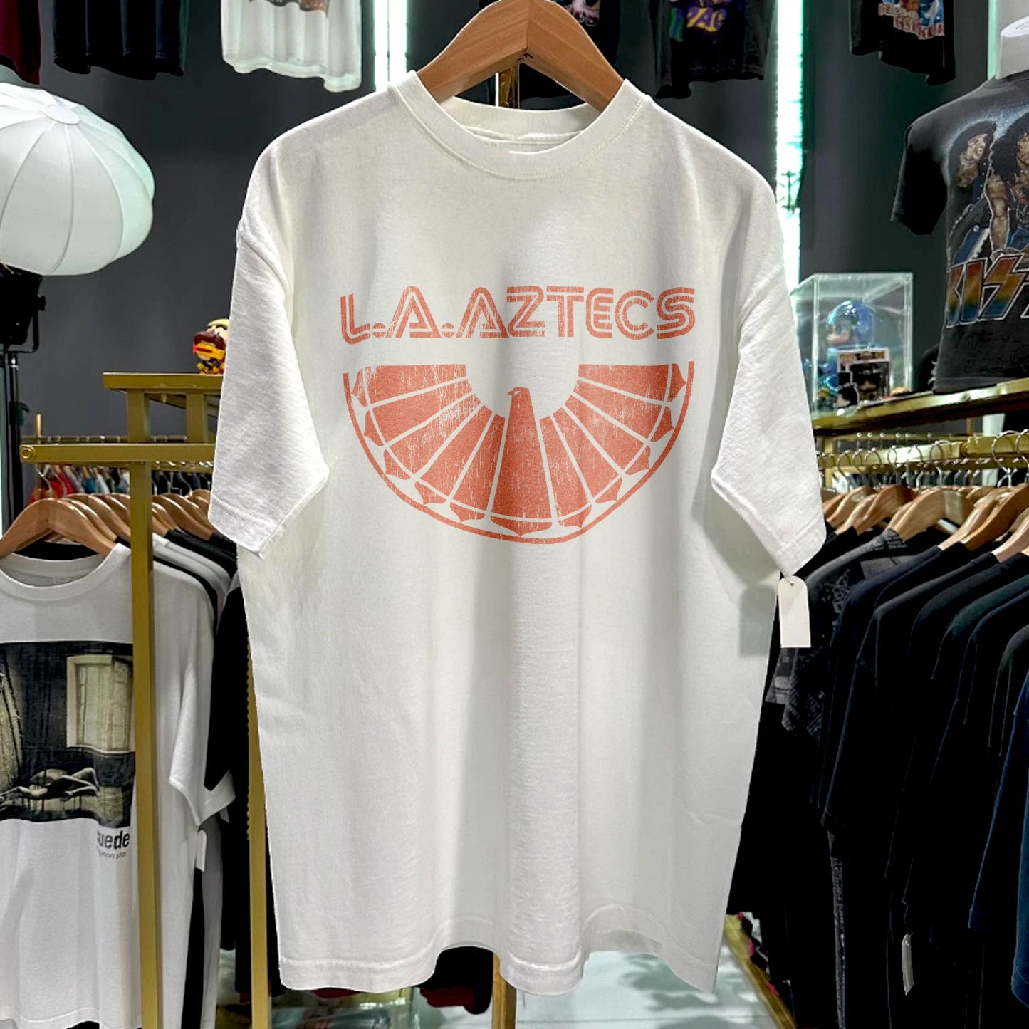 90s La Aztecs Aged T-Shirt White M