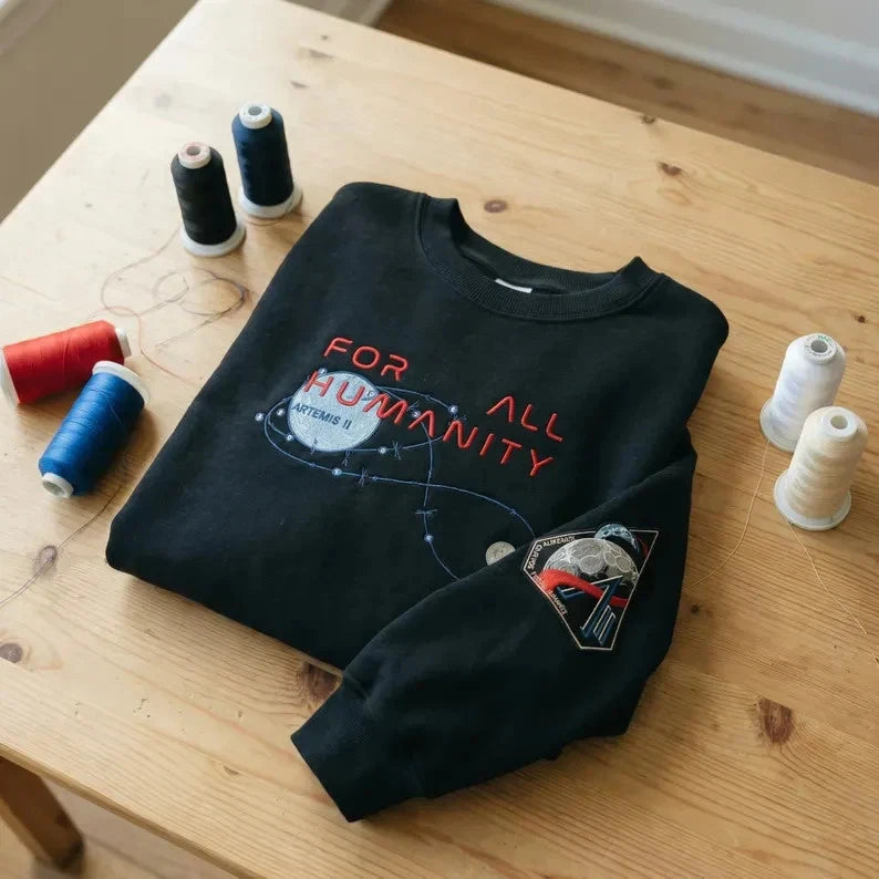 Artemis II Astronaut Embroidered Sweatshirt, Back To The Moon Space Mission