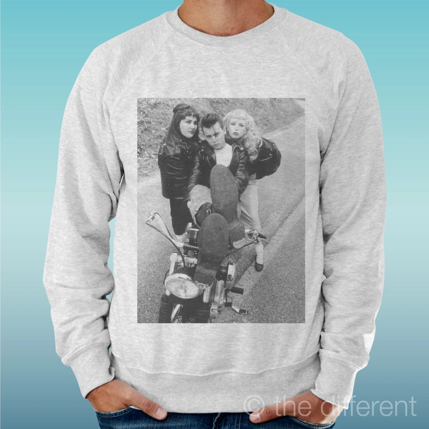 Felpa Man Light Sweater Light Grey " Johnny Depp Vintage Movie "