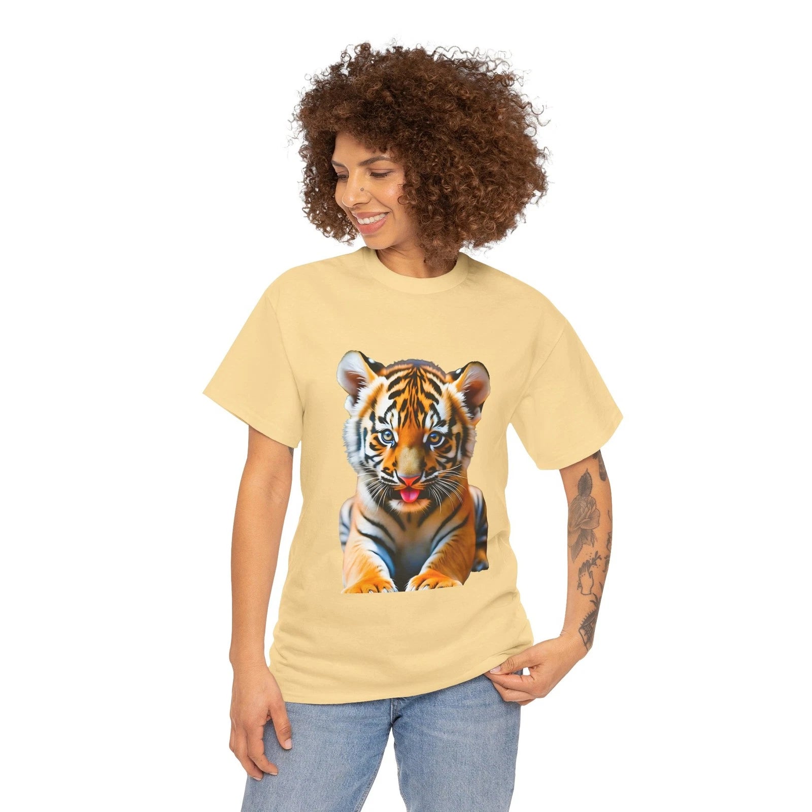 Tiger Cub Illustration Tee | Cute Baby Tiger Graphic Shirt
