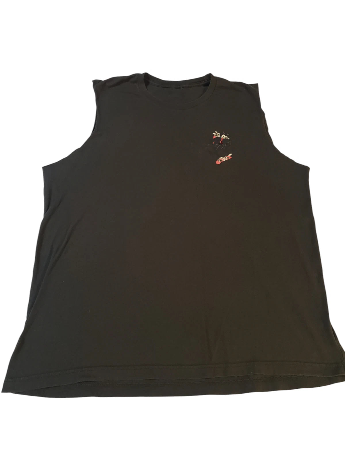 Vintage Mens Sleeveless Shirt Black XXL Tight Knit Crew Neck Pullover