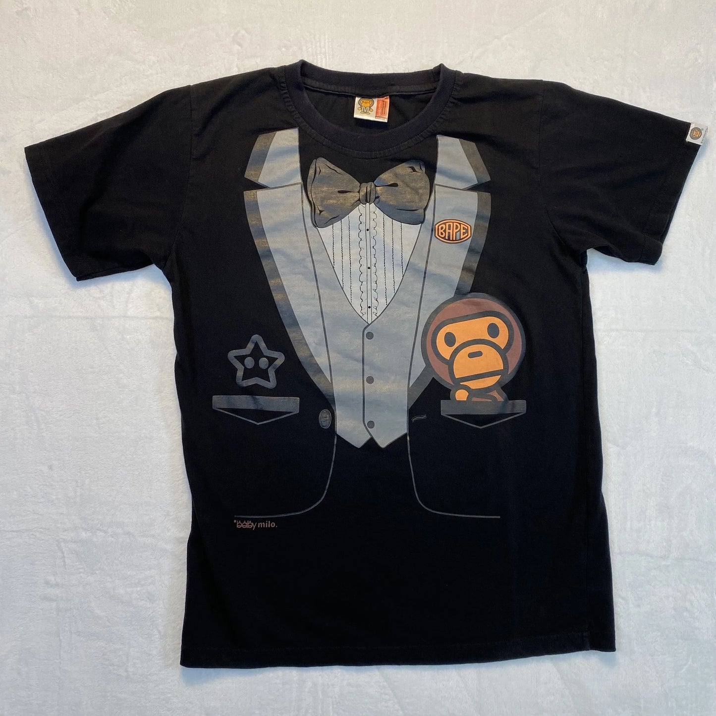 Bape Baby Milo Graphic T-Shirt Black Men's Size M Streetwear Tee Short Sleeve