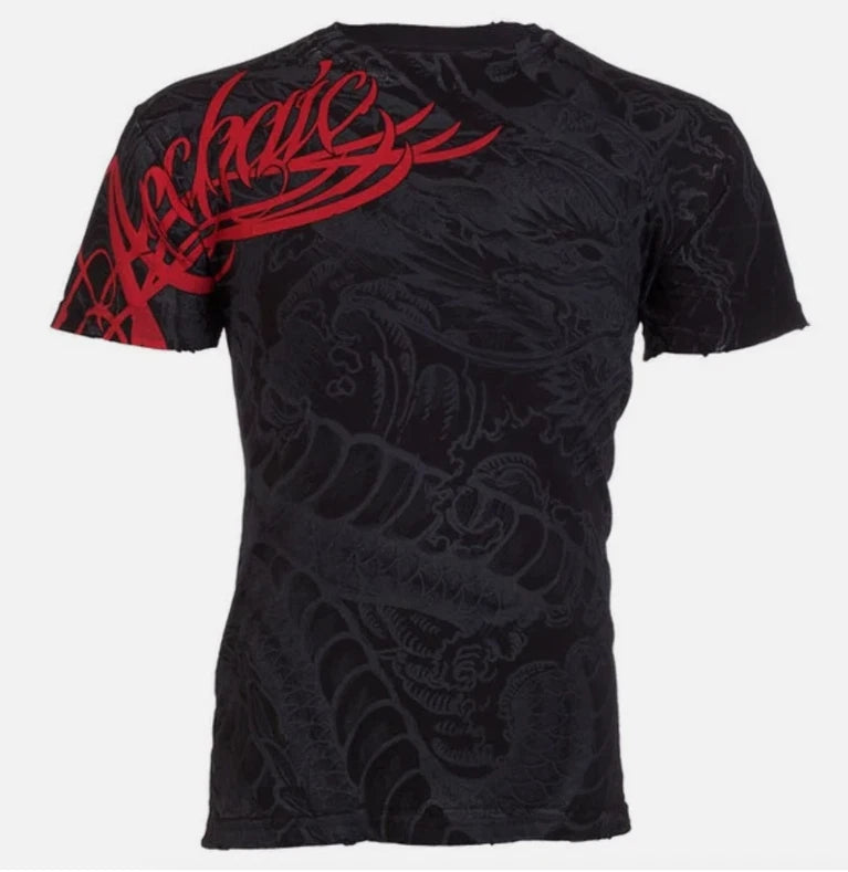 Men's T-Shirt Dragon Rage Biker MMA Black