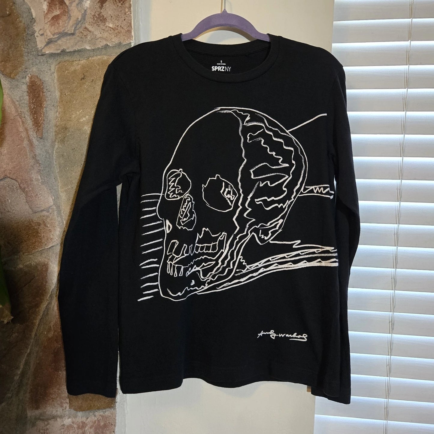 Rare Sprz NY Andy Warhol Skull long sleeve tee