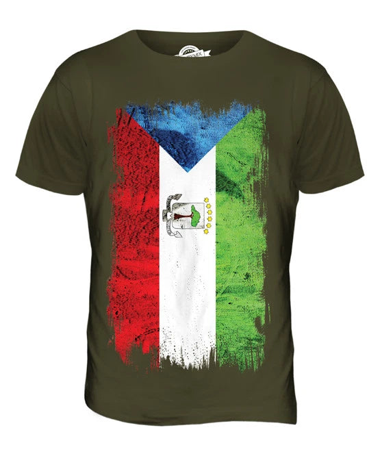 EQUATORIAL GUINEA GRUNGE FLAG MENS T-SHIRT TEE SHIRT XS S M L XL 2XL 3XL 4XL
