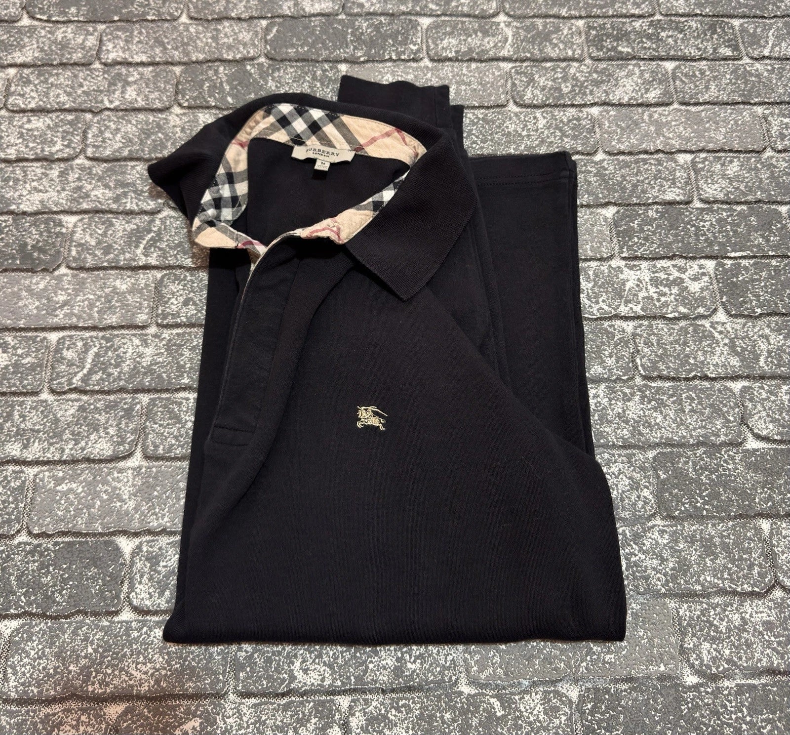 Burberry London Long Sleeve Polo Shirt Men’s M Nova Check