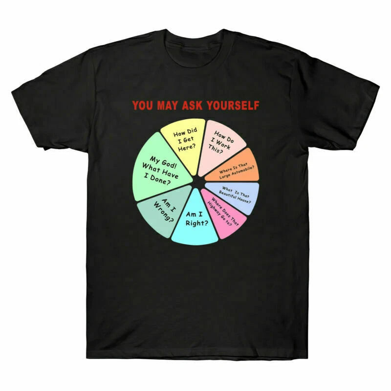 You May Ask Yourself T-Shirt   Once In A Lifetime Pie Chart T-Shirt