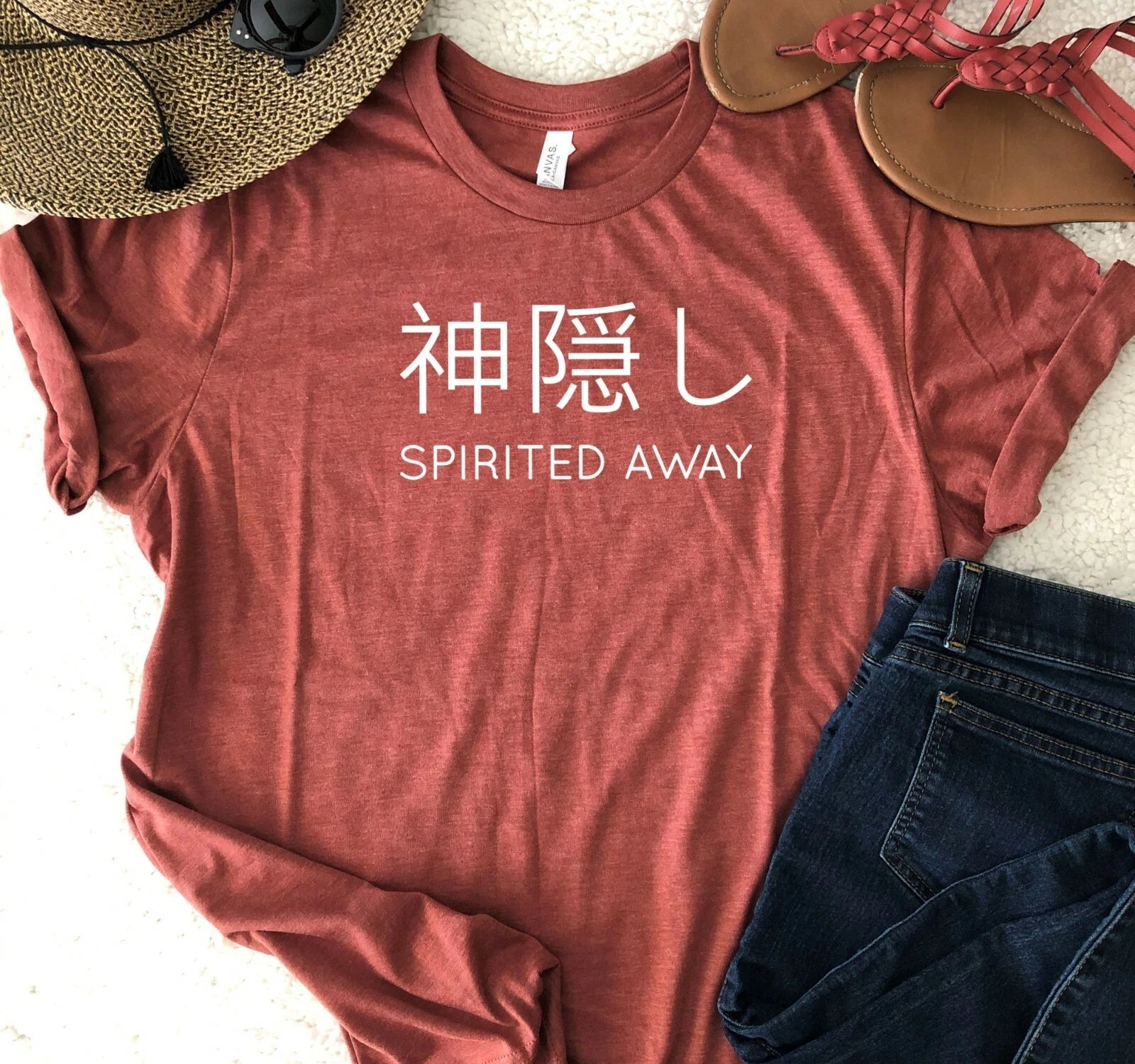 Spirited Away Tshirt - Super Soft Feel Good Tees Japanese Characters Kanji BOHO