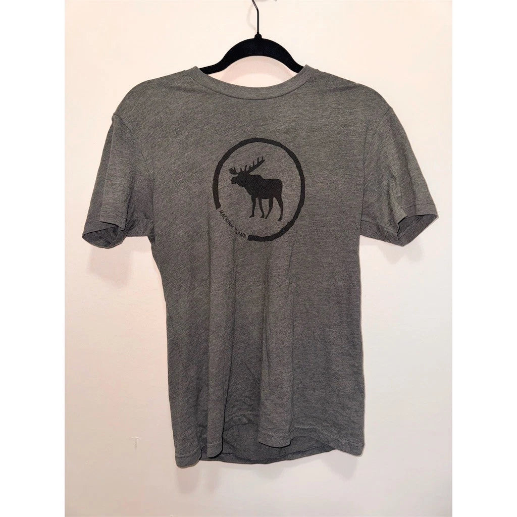 Next Level Apparel T-Shirt Men's Small Gray Moose Graphic Mackinac Island