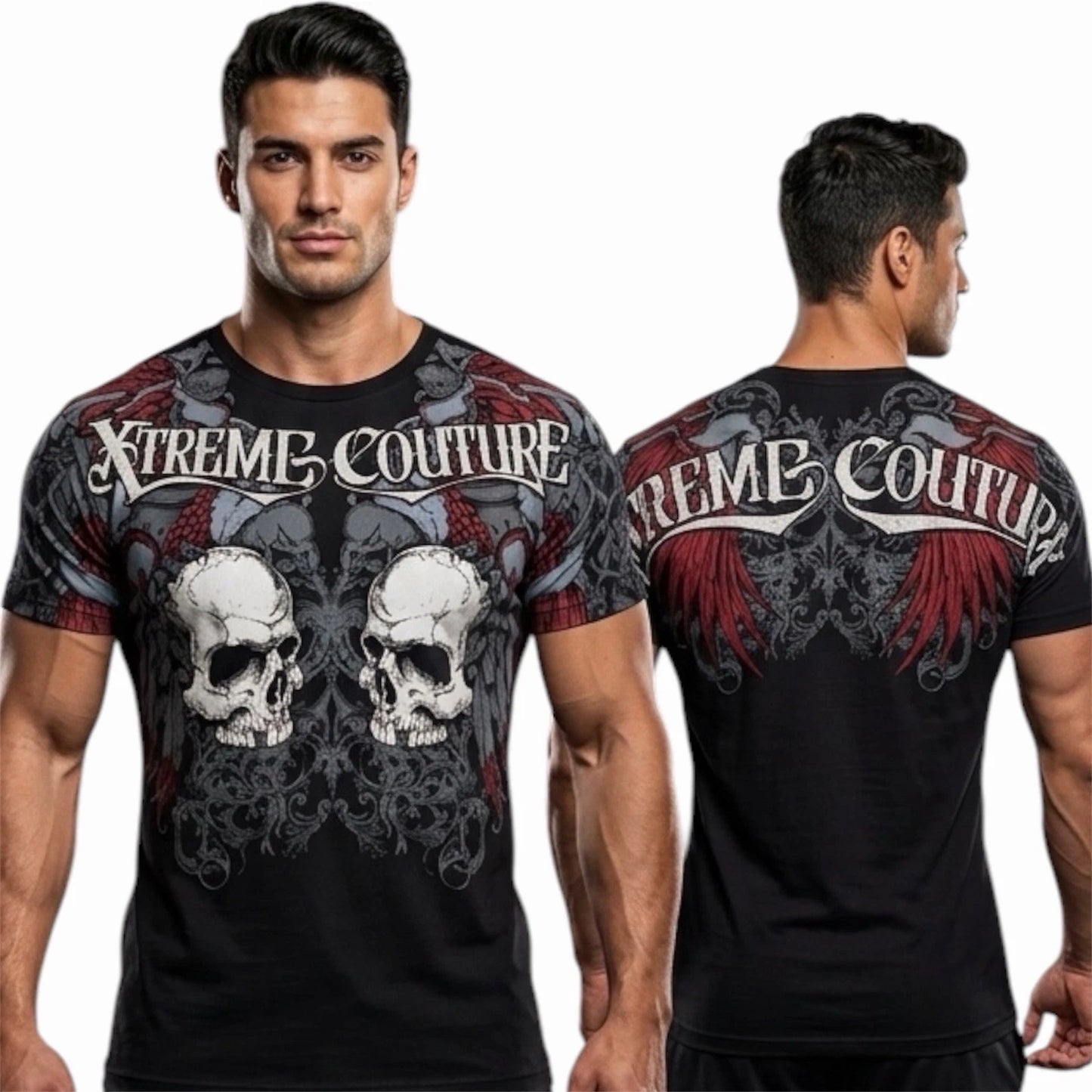 XTREME COUTURE by AFFLICTION Black REDEMPTION Short Sleeve Slim Fit T-shirt NWT