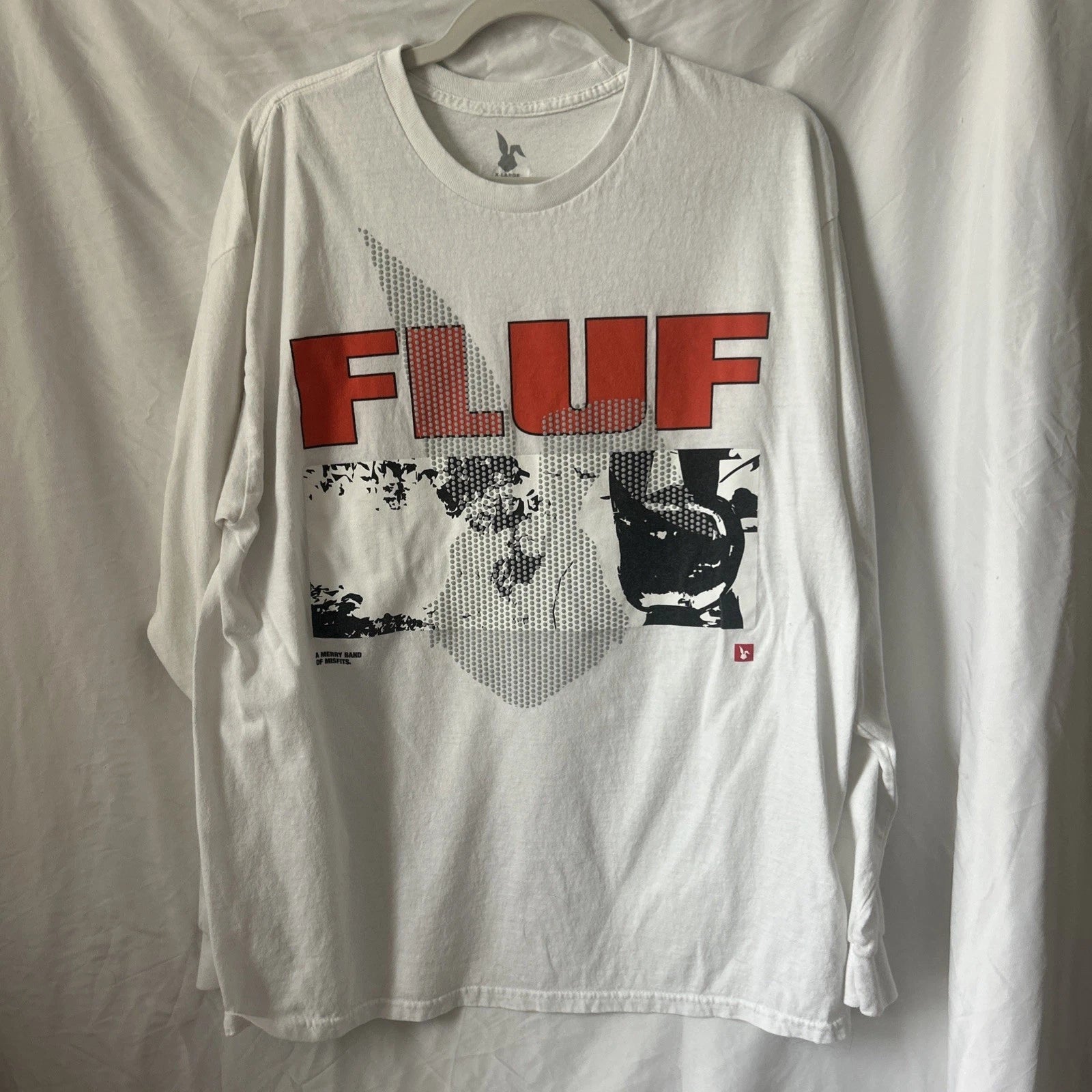 fluf 90s indie rock cool graphic vintage band tshirt White Long sleeve XL grunge