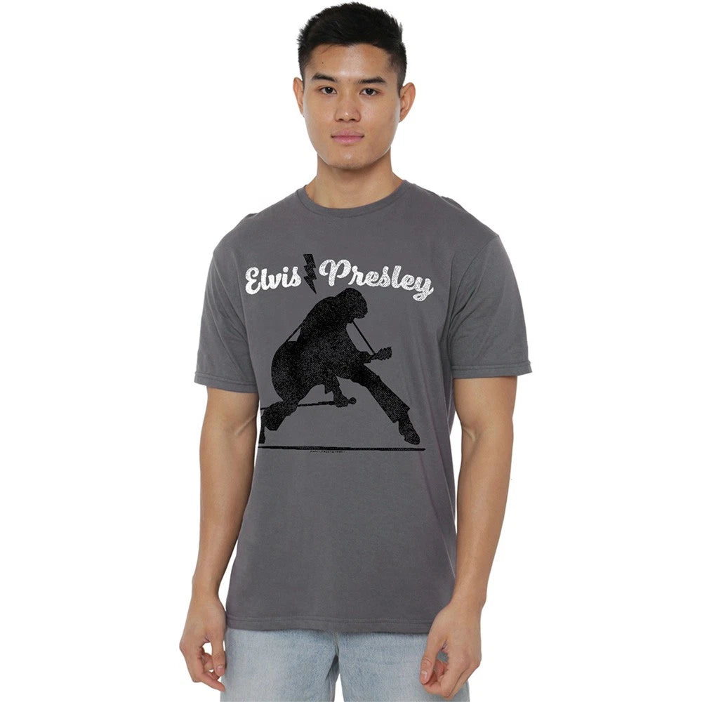 Elvis Presley Overprint Unisex T-Shirt S-4XL, Charcoal