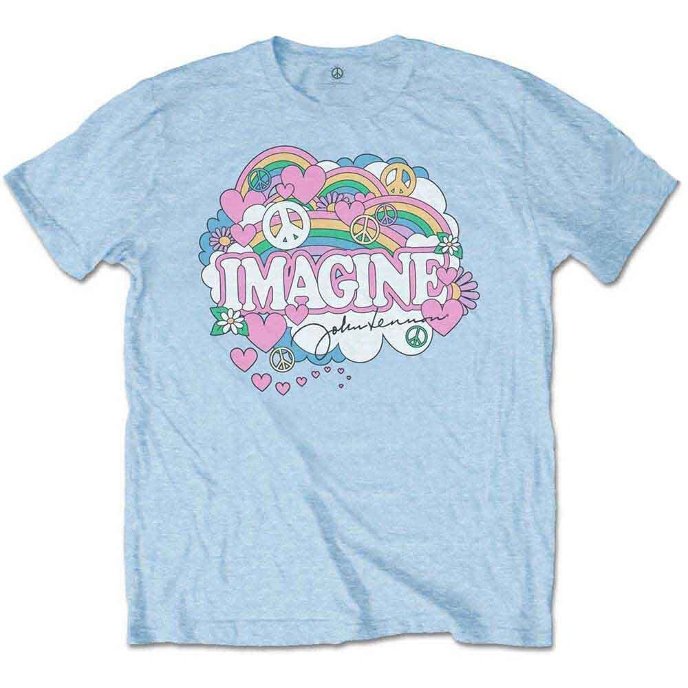John Lennon Rainbows, Love & Peace T-Shirt Blue New