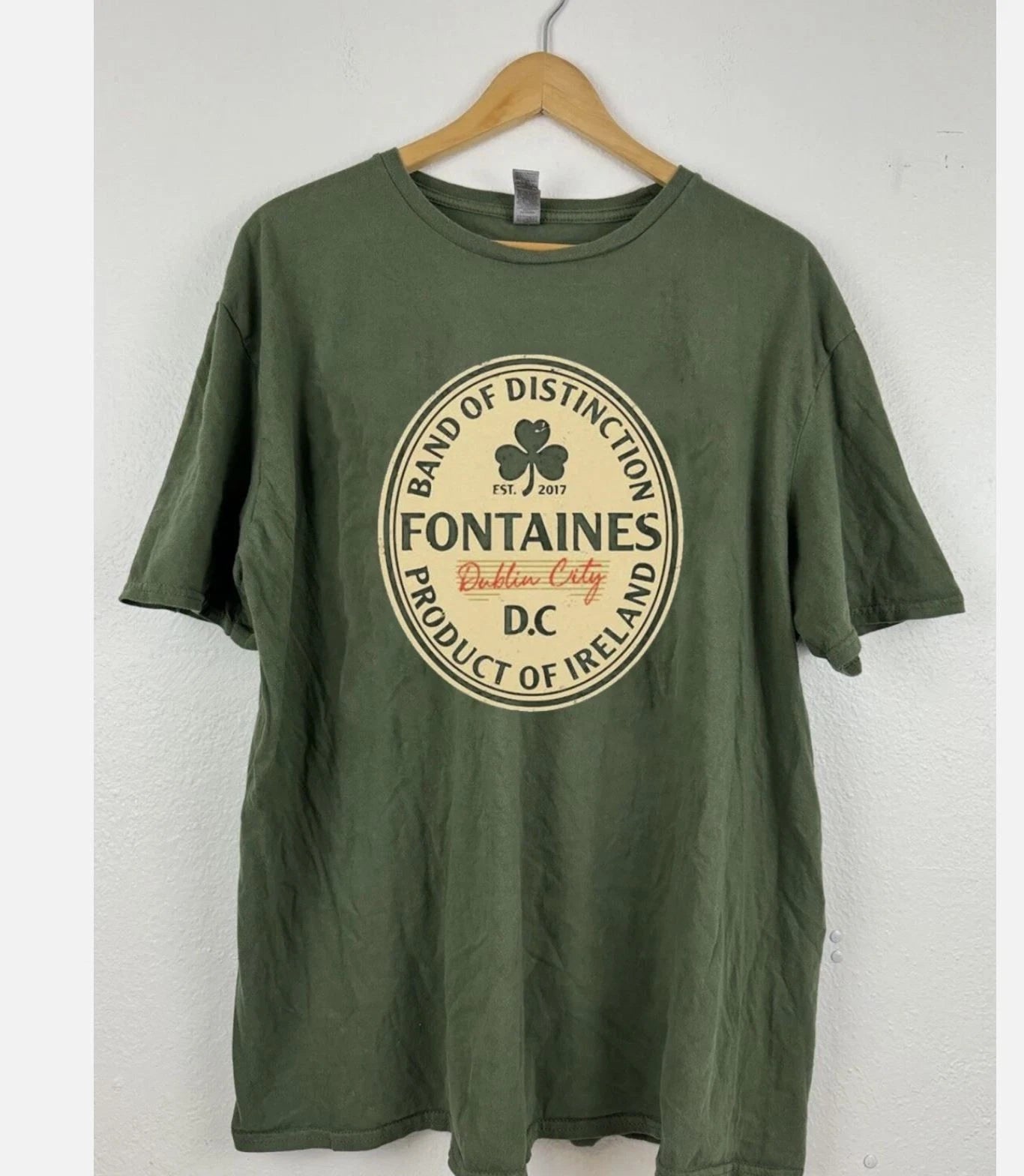 Fontaines D.C. Band Est 2017 Logo T Shirt Green All Size
