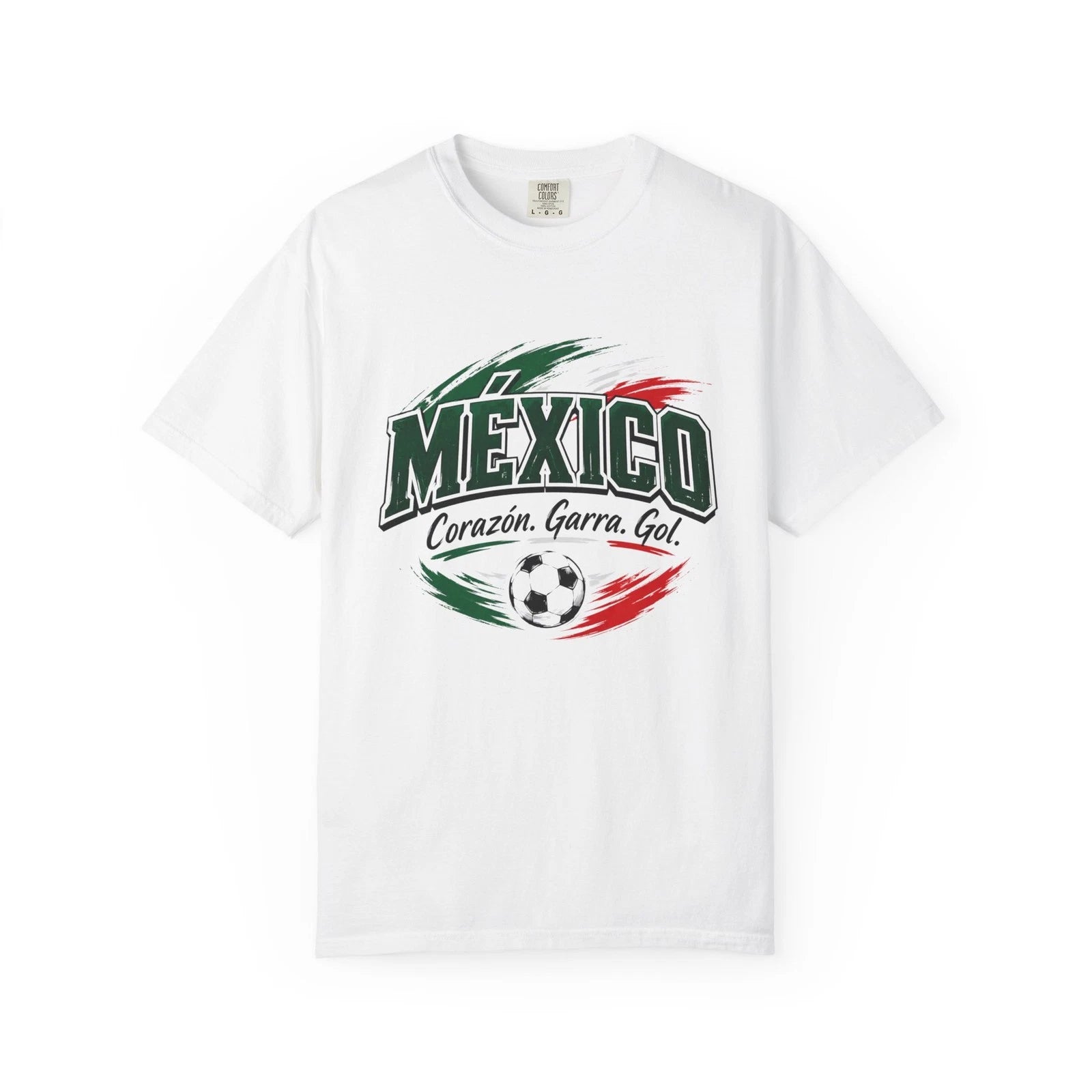 Mexico Soccer Fan T-Shirt Corazón Garra Gol Mexican Football Graphic Tee