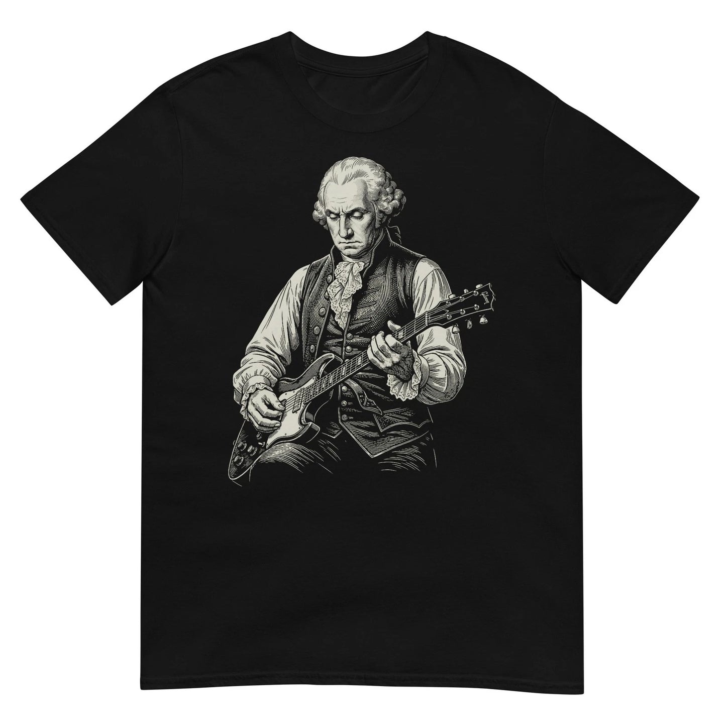 George Washington President Playing Guitar Retro Vintage T-Shirt