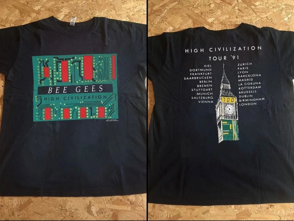1991 Bee Gees Hight Civilization Tour T-Shirt, Bee Gees Tour '91 T-Shirt