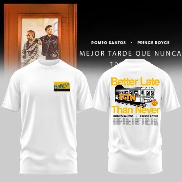 Romeo & Prince Mejor Tarde Que Nunca Tour 2026 Edition White Tshirt