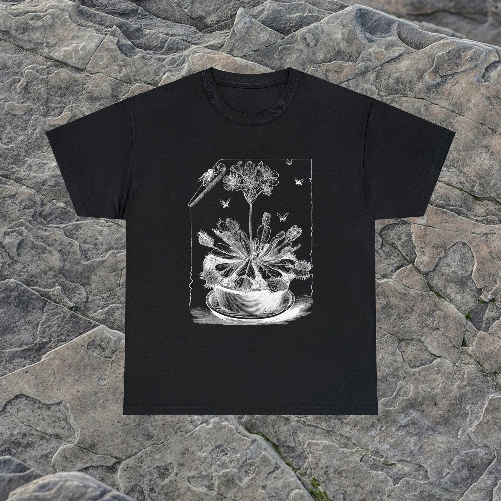 Venus Flytrap Illustration T-Shirt, Carnivorous Plants, Strange