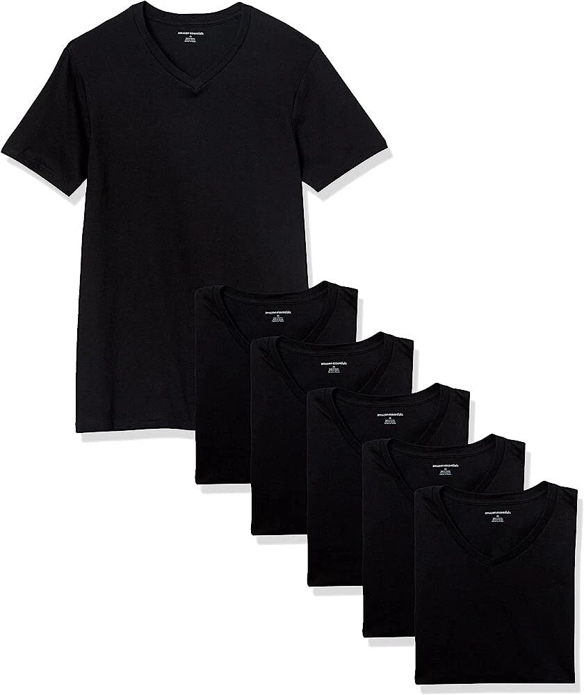 100% Cotton 6 Pack Amazon T-shirts V Neck Undershirt Size XXL Long Body Length
