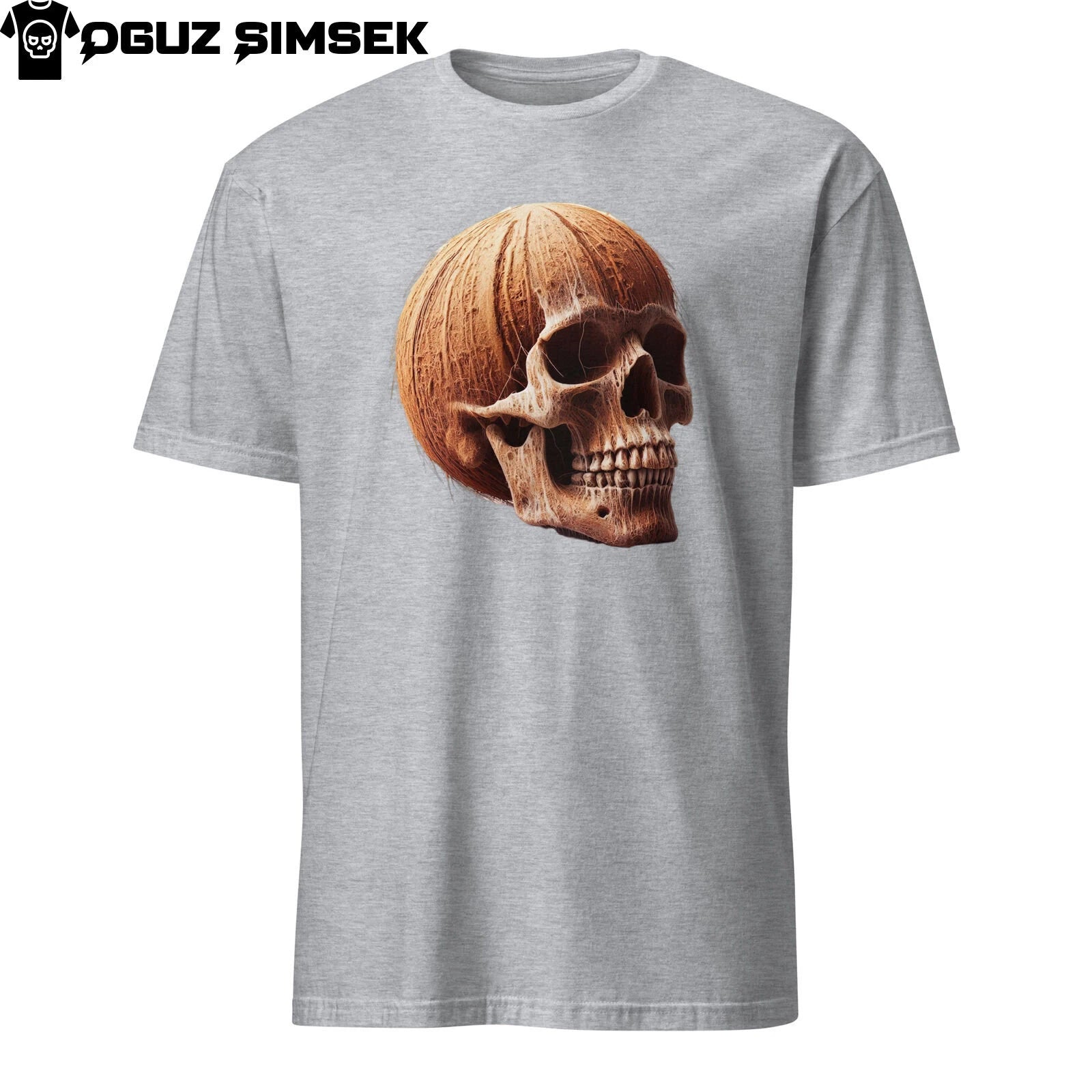 Unique Short-Sleeve Unisex T-Shirt: Coconut Human Skull Design | Trendy Tee!