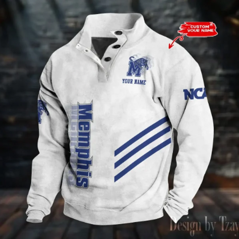 Personalized Memphis Stand Collar Sweatshirt, Basketball Fan Gift