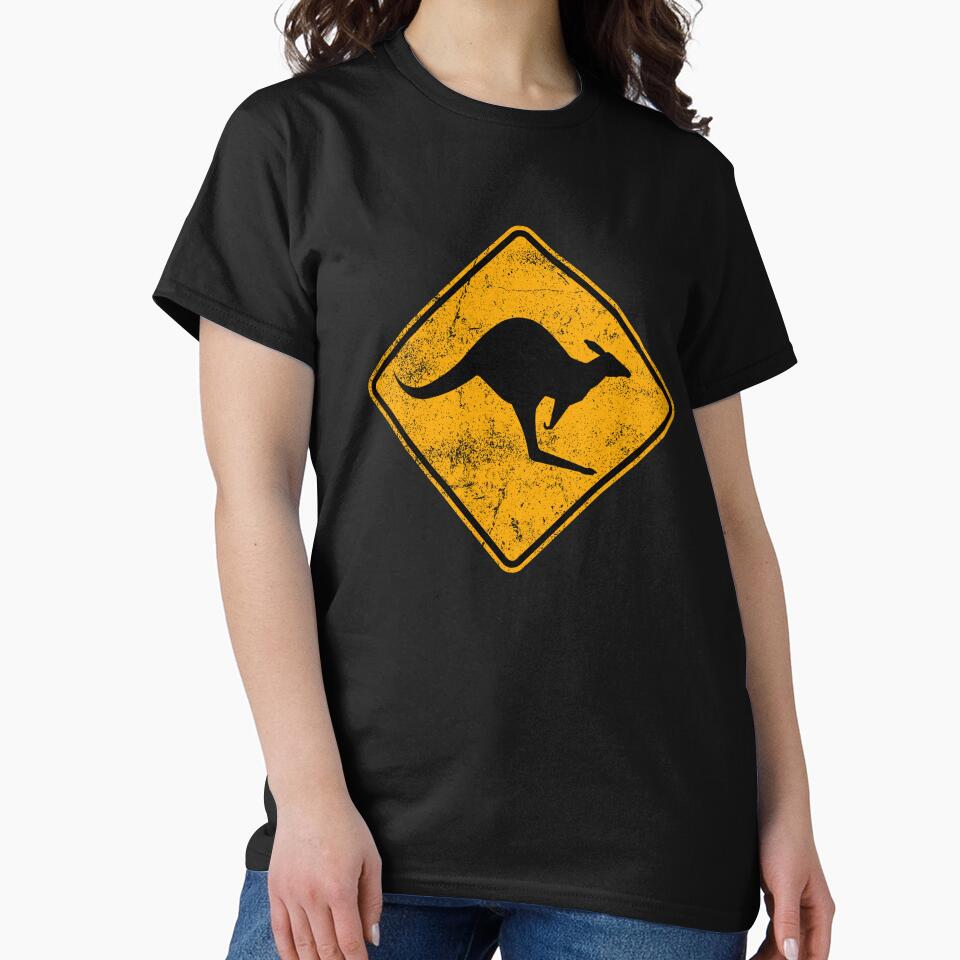Outback Kangaroo Crossing Road Sign by avperth